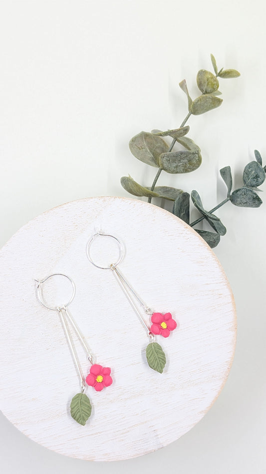 Forget-Me-Not Hoop Dangles